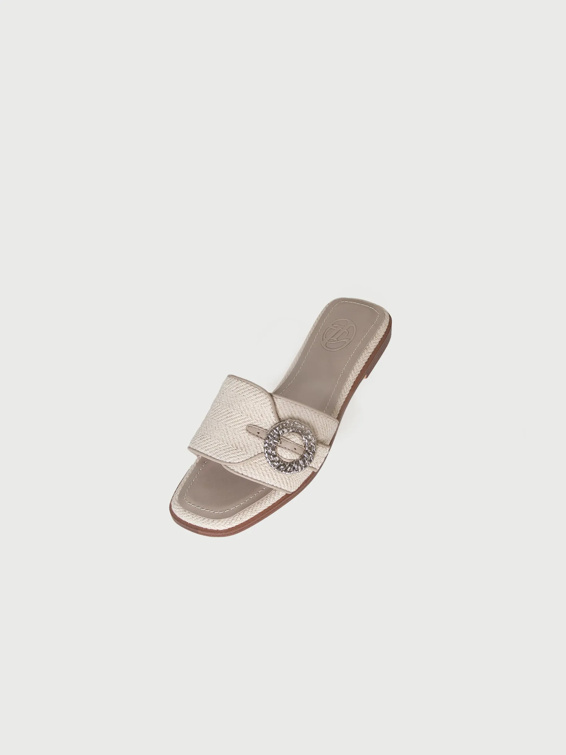 Weave Buckle Linen Sandals