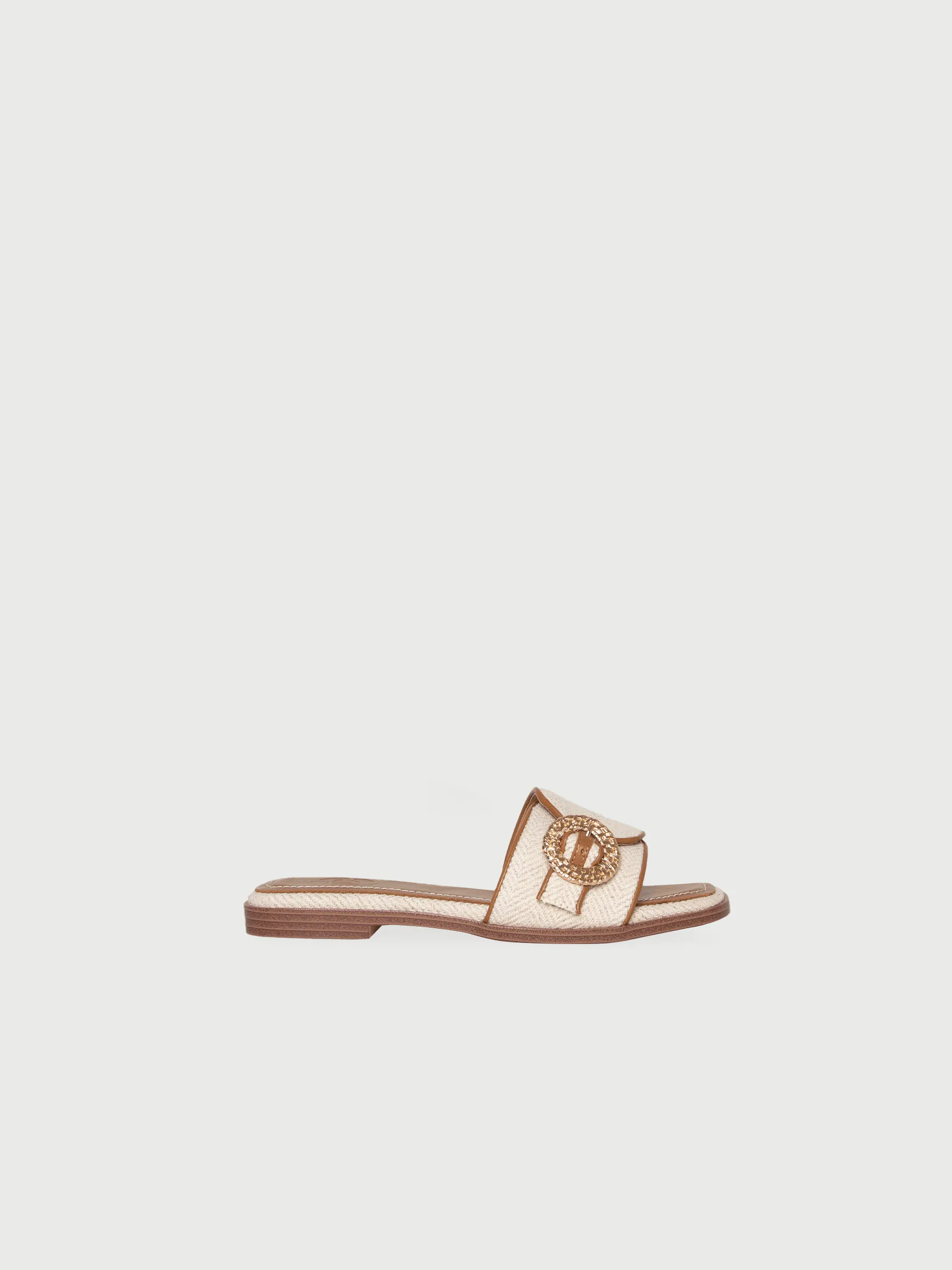 Weave Buckle Linen Sandals