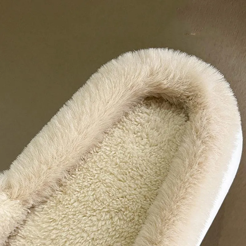 Womens Furry Slippers Ladies Open Toe House Slippers Indoor Outdoor